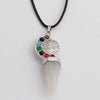 Handmade Turquoise Tree Of Life Cone Pendant Necklace With Alloy Pendant And Wax Rope Chain Geometric Mori Style Unisex Jewelry
