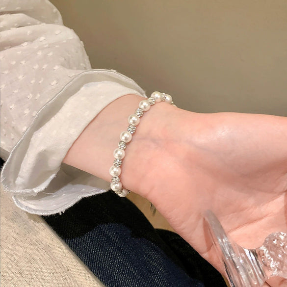 Handmade Unisex Geometric Imitation Pearl Beaded Bracelet
