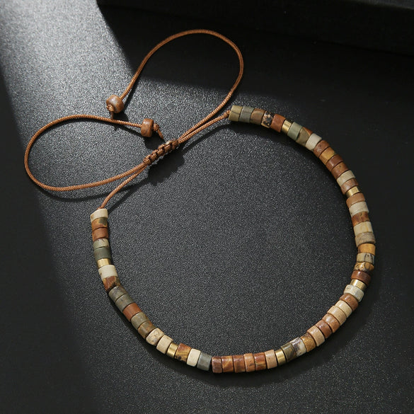 Handmade Unisex Geometric Stone Braided Couple Bracelet