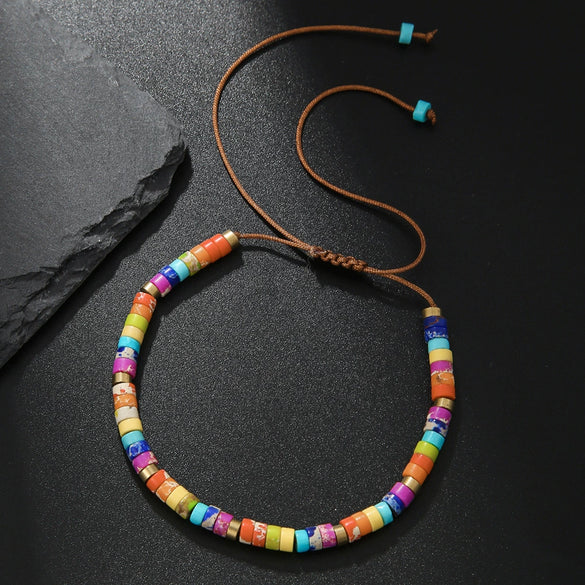 Handmade Unisex Geometric Stone Braided Couple Bracelet
