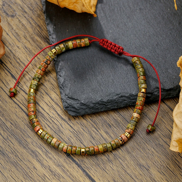 Handmade Unisex Geometric Stone Braided Couple Bracelet