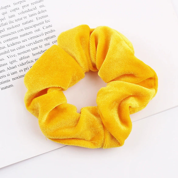 Handmade Velvet Bow Scrunchie Hair Tie With High Elasticity Fabric Hair Accessory For Women And Girls