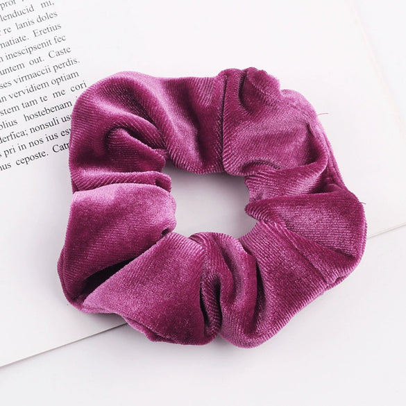 Handmade Velvet Bow Scrunchie Hair Tie With High Elasticity Fabric Hair Accessory For Women And Girls