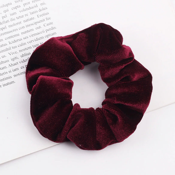 Handmade Velvet Bow Scrunchie Hair Tie With High Elasticity Fabric Hair Accessory For Women And Girls