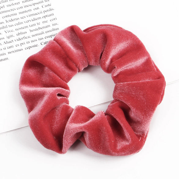 Handmade Velvet Bow Scrunchie Hair Tie With High Elasticity Fabric Hair Accessory For Women And Girls
