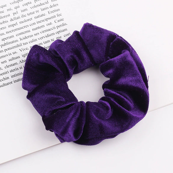 Handmade Velvet Bow Scrunchie Hair Tie With High Elasticity Fabric Hair Accessory For Women And Girls