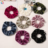 Handmade Velvet Hair Scrunchie With Gold Star Detail High Elasticity Cloth Hair Tie Accessory