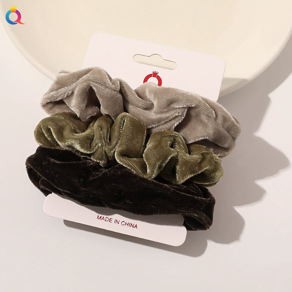 Handmade Velvet Scrunchie Hair Tie For Women Multicolor Simple Fashion Hair Accessory
