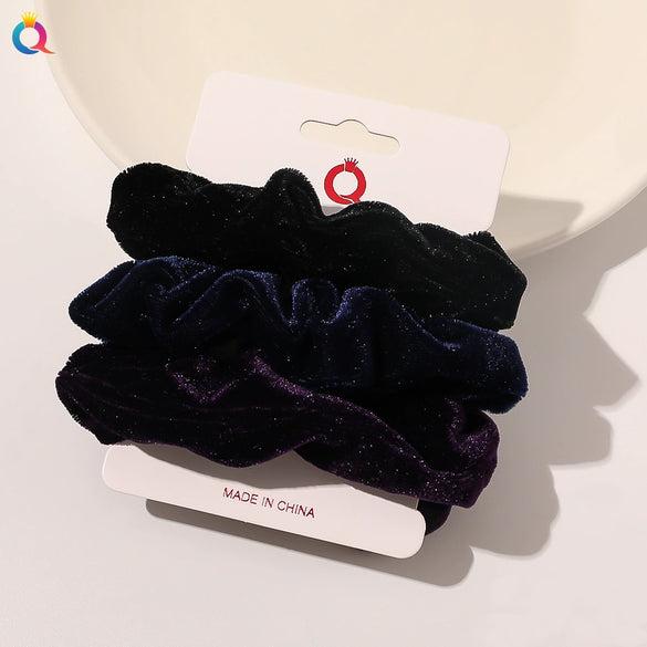 Handmade Velvet Scrunchie Hair Tie For Women Multicolor Simple Fashion Hair Accessory