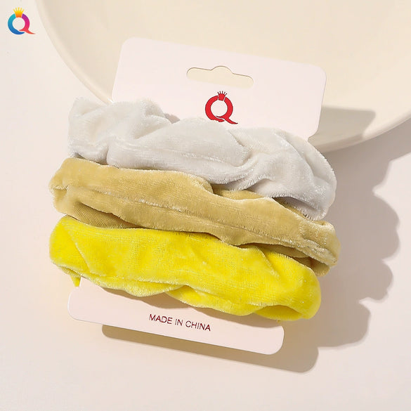 Handmade Velvet Scrunchie Hair Tie For Women Multicolor Simple Fashion Hair Accessory