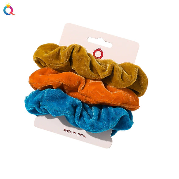 Handmade Velvet Scrunchie Hair Tie For Women Multicolor Simple Fashion Hair Accessory