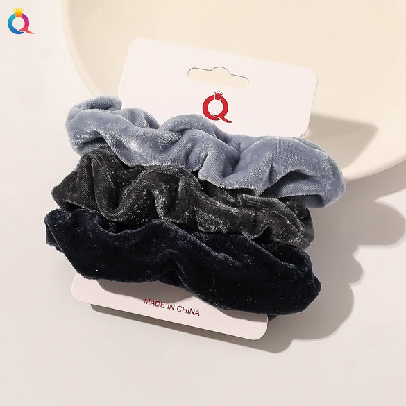 Handmade Velvet Scrunchie Hair Tie For Women Multicolor Simple Fashion Hair Accessory