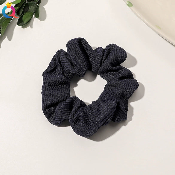 Handmade Velvet Scrunchie Hair Tie For Women Striped Ponytail Hair Accessory With A Simple Everyday Style
