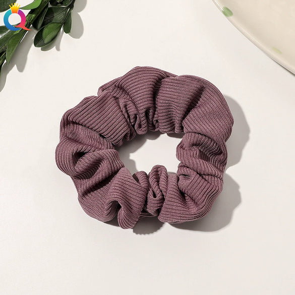 Handmade Velvet Scrunchie Hair Tie For Women Striped Ponytail Hair Accessory With A Simple Everyday Style