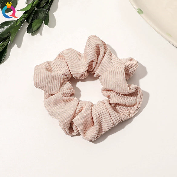 Handmade Velvet Scrunchie Hair Tie For Women Striped Ponytail Hair Accessory With A Simple Everyday Style