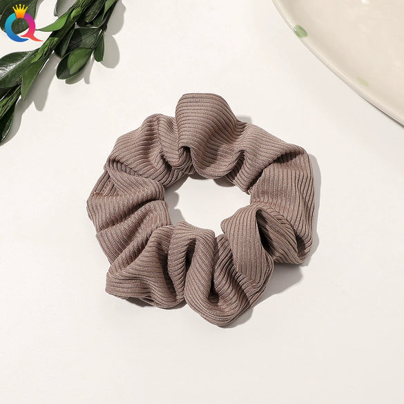 Handmade Velvet Scrunchie Hair Tie For Women Striped Ponytail Hair Accessory With A Simple Everyday Style