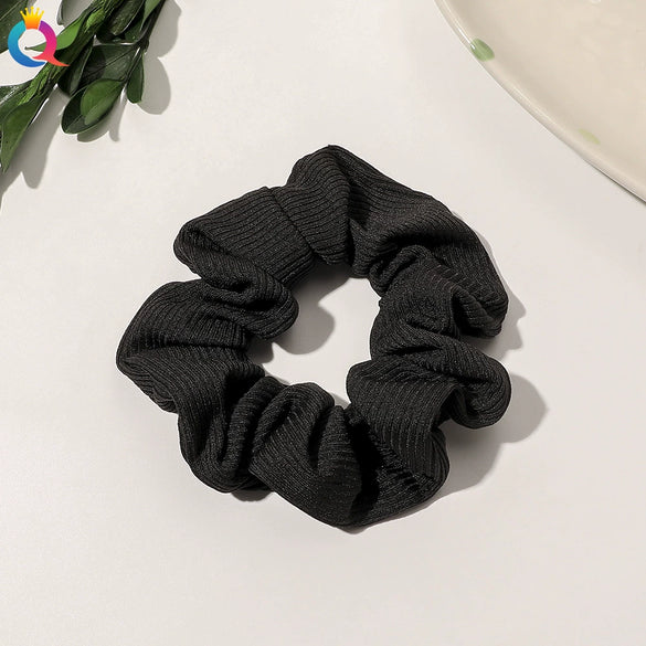Handmade Velvet Scrunchie Hair Tie For Women Striped Ponytail Hair Accessory With A Simple Everyday Style