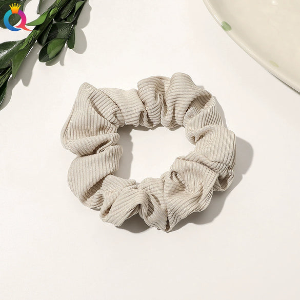 Handmade Velvet Scrunchie Hair Tie For Women Striped Ponytail Hair Accessory With A Simple Everyday Style