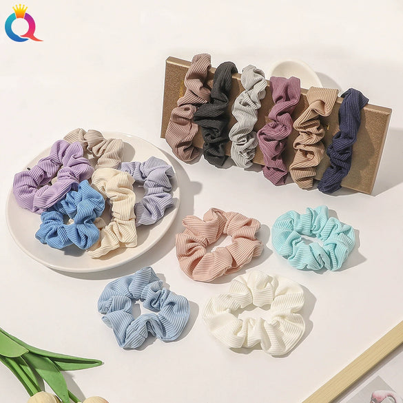 Handmade Velvet Scrunchie Hair Tie For Women Striped Ponytail Hair Accessory With A Simple Everyday Style
