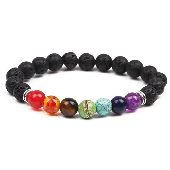 Handmade Volcanic Stone Beaded Unisex Bracelet