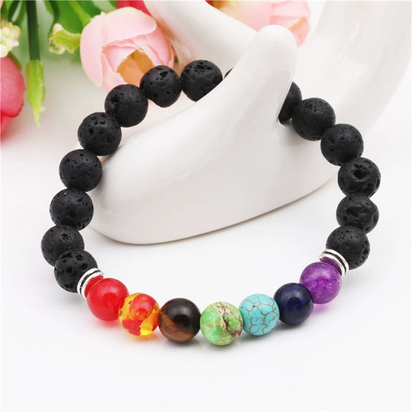Handmade Volcanic Stone Beaded Unisex Bracelet