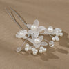 Handmade White Acrylic Flower Hairpin Alloy Bridal Hair Accessory For Wedding Banquet Party