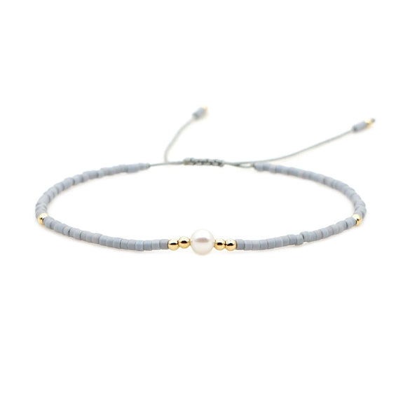 Handmade Women's All Match Bracelet With Miyuki Japanese Small Rice Beads And Natural Freshwater Pearls Geometric Pattern Hand Woven