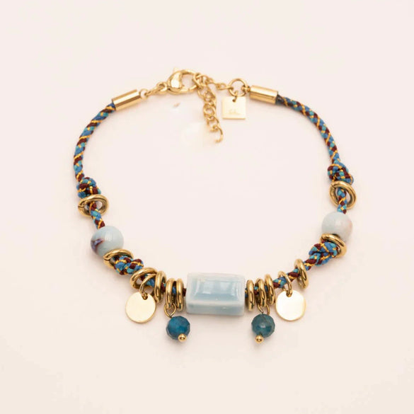 Handmade Women's Ceramic Flower Geometric Copper Plastic Bracelets With Electroplating