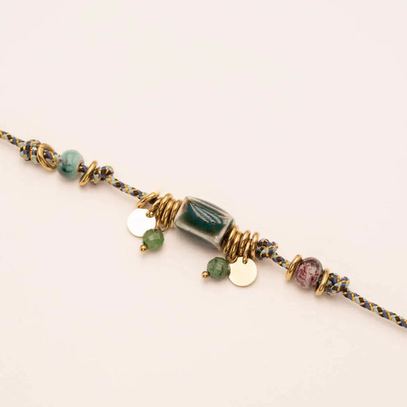 Handmade Women's Ceramic Flower Geometric Copper Plastic Bracelets With Electroplating