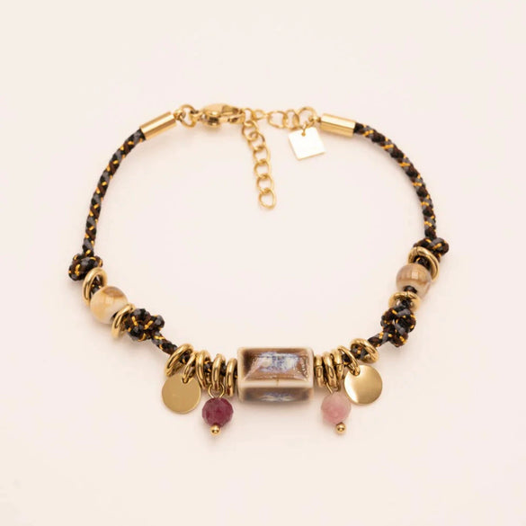 Handmade Women's Ceramic Flower Geometric Copper Plastic Bracelets With Electroplating