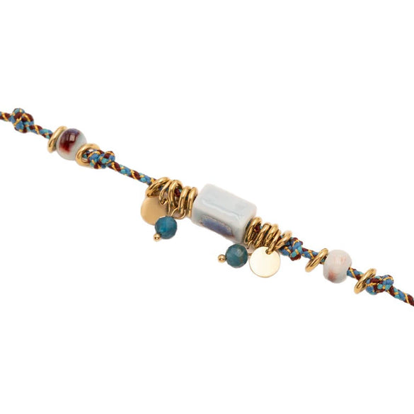 Handmade Women's Ceramic Flower Geometric Copper Plastic Bracelets With Electroplating