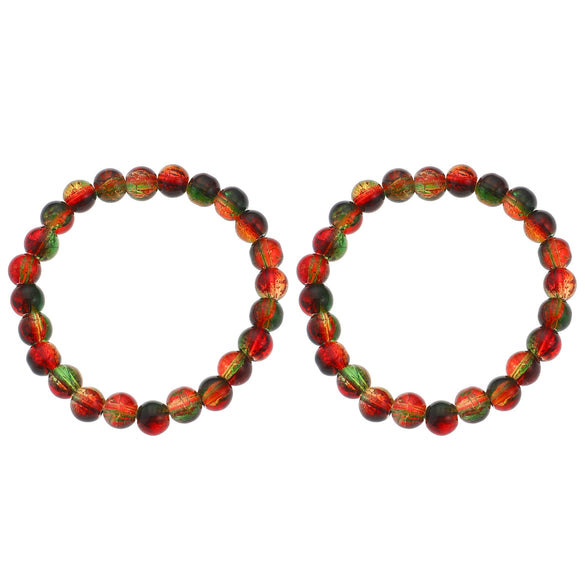 Handmade Women's Round Artificial Crystal Popcorn Bead Bracelet Simple Christmasthemed Jewelry Design