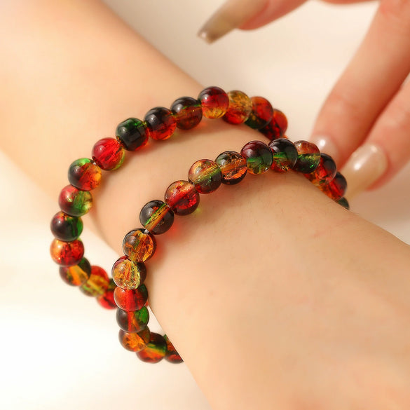 Handmade Women's Round Artificial Crystal Popcorn Bead Bracelet Simple Christmasthemed Jewelry Design