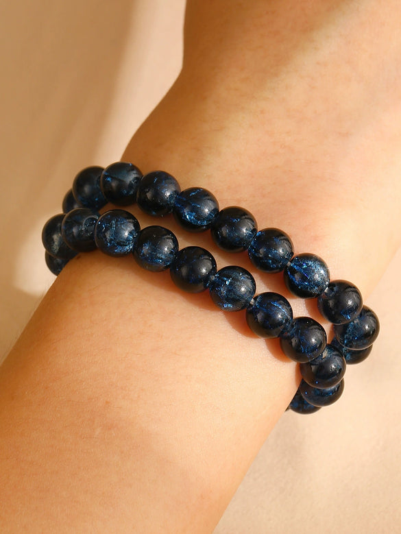 Handmade Women's Round Artificial Crystal Popcorn Bead Bracelet Simple Christmasthemed Jewelry Design