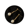 Handmade Women's 925 Silver Geometric Round Freshwater Baroque Pearl Pin Earrings Fashion Slimming Face Earrings