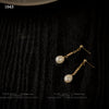 Handmade Women's 925 Silver Geometric Round Freshwater Baroque Pearl Pin Earrings Fashion Slimming Face Earrings