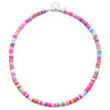 Handmade Women's Soft Ceramic Beaded Clavicle Necklace Geometric Style Stainless Steel And Clay