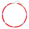 Handmade Women's Soft Ceramic Beaded Clavicle Necklace Geometric Style Stainless Steel And Clay