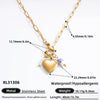 Handmade Women's Stainless Steel Heart Pendant Necklace With 18K Gold Electroplated Finish