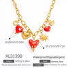Handmade Women's Stainless Steel Heart Pendant Necklace With 18K Gold Electroplated Finish