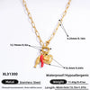 Handmade Women's Stainless Steel Heart Pendant Necklace With 18K Gold Electroplated Finish