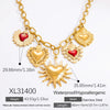 Handmade Women's Stainless Steel Heart Pendant Necklace With 18K Gold Electroplated Finish