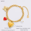 Handmade Women's Stainless Steel Heart Pendant Necklace With 18K Gold Electroplated Finish