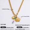 Handmade Women's Stainless Steel Heart Pendant Necklace With 18K Gold Electroplated Finish