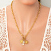 Handmade Women's Stainless Steel Heart Pendant Necklace With 18K Gold Electroplated Finish