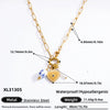 Handmade Women's Stainless Steel Heart Pendant Necklace With 18K Gold Electroplated Finish