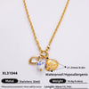 Handmade Women's Stainless Steel Heart Pendant Necklace With 18K Gold Electroplated Finish