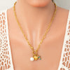 Handmade Women's Stainless Steel Heart Pendant Necklace With 18K Gold Electroplated Finish