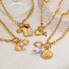 Handmade Women's Stainless Steel Heart Pendant Necklace With 18K Gold Electroplated Finish