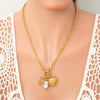 Handmade Women's Stainless Steel Heart Pendant Necklace With 18K Gold Electroplated Finish